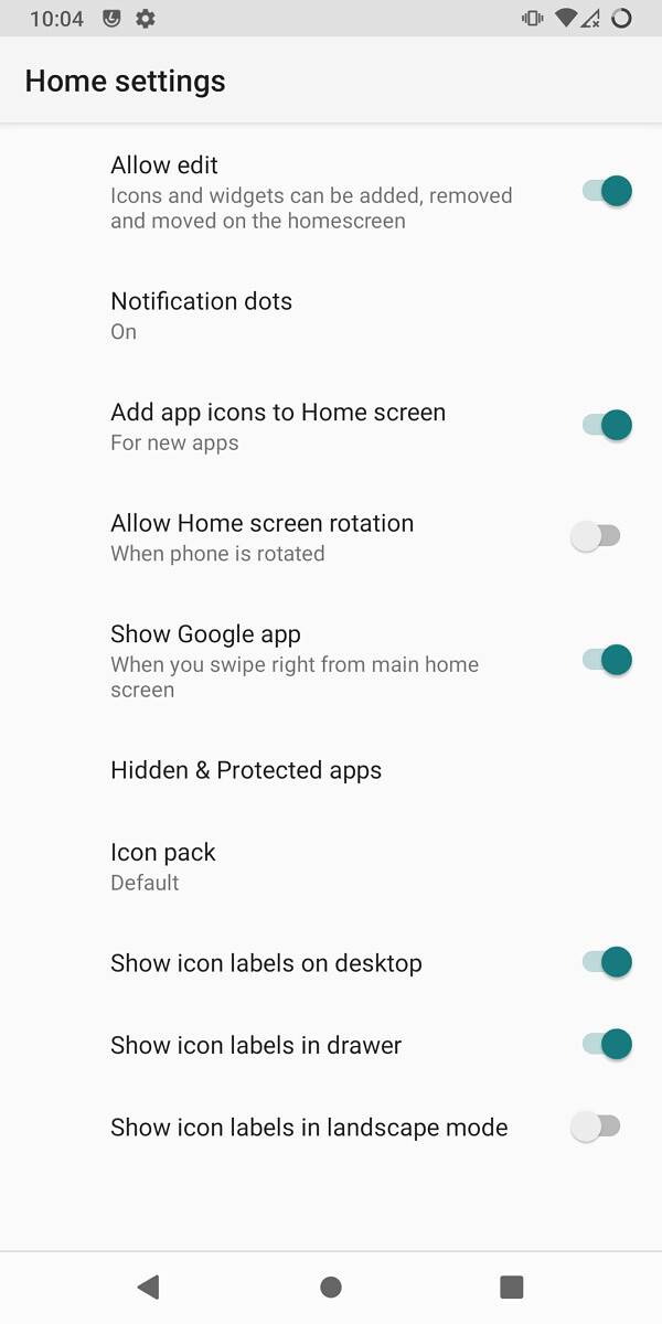 Trebuchet launcher settings on LineageOS 18.1