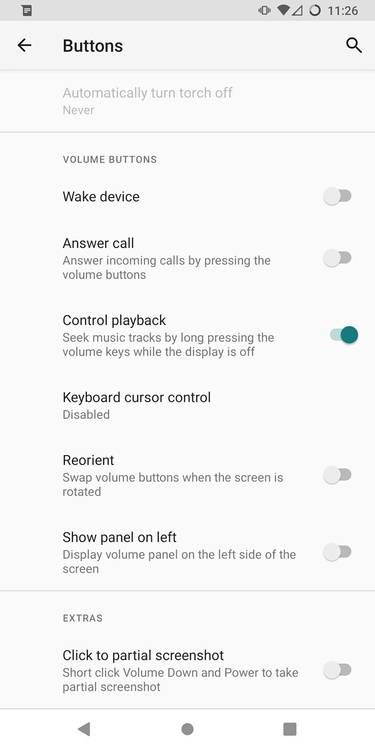 LineageOS 18.1 button settings