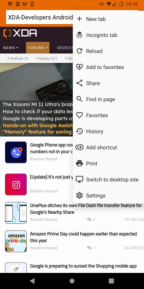 LineageOS Jelly Browser