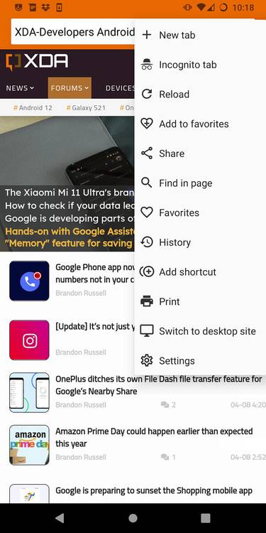 LineageOS Jelly Browser