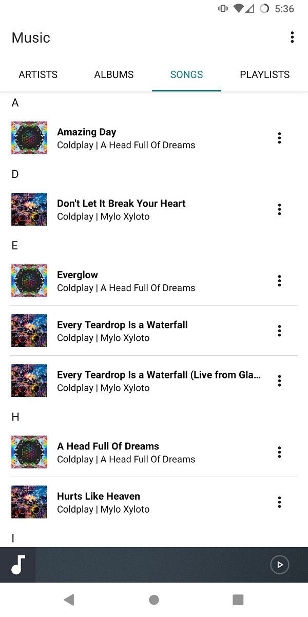 Music app on LineageOS 18.1