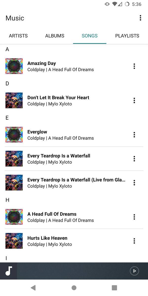 Music app on LineageOS 18.1