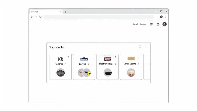 Google Chrome shopping cart