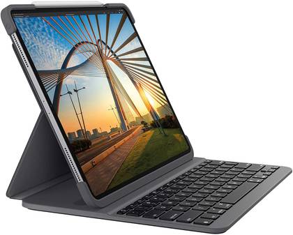 Logitech offers a slim and light keyboard case that still offers substantial protection and usability. The convenient option to charge and stow your Apple pencil make this case a great choice for those on the go.