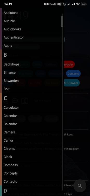 AIO launcher minimal app list