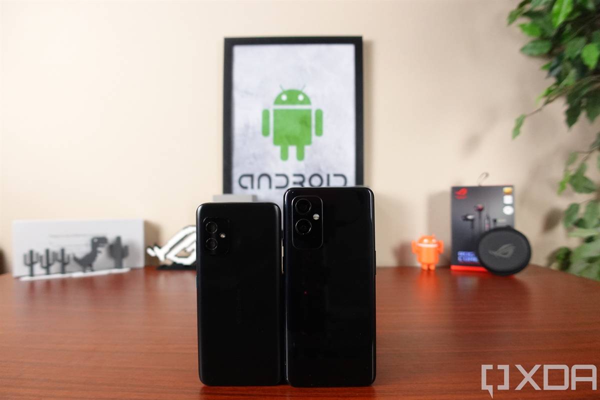 ASUS ZenFone 8 next to OnePlus 9