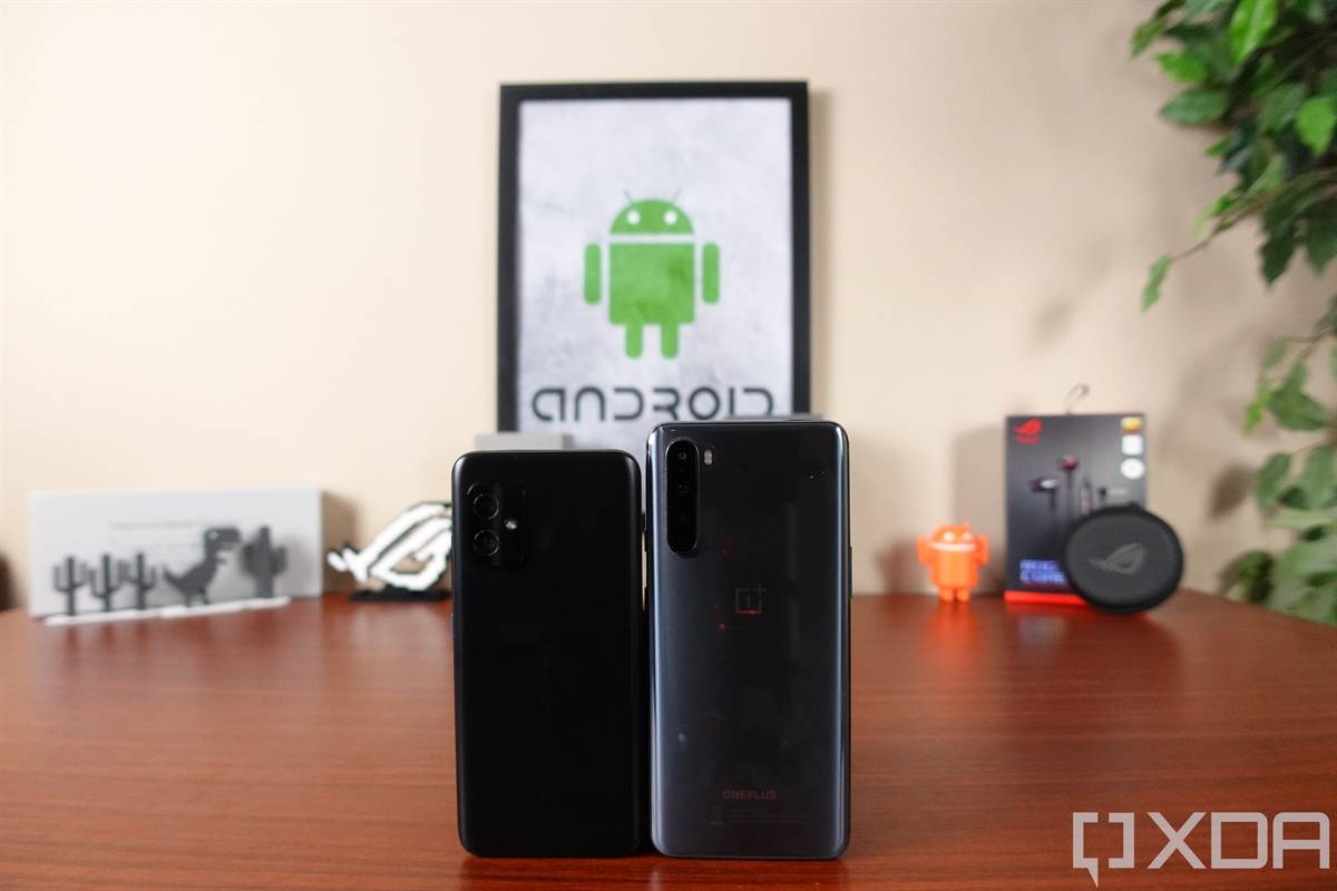 ASUS ZenFone 8 next to OnePlus Nord