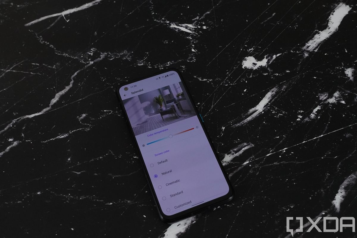 Display settings on the ASUS ZenFone 8