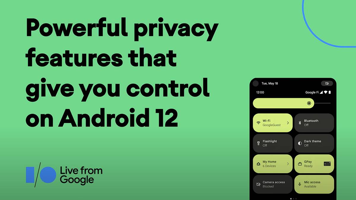 New privacy features in Android 12 announcement poster