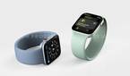 Leaked render of the Apple Watch Series 7 with green and blue straps