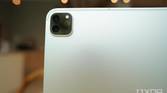 A close-up of the camera bump on the 2021 Apple iPad Pro