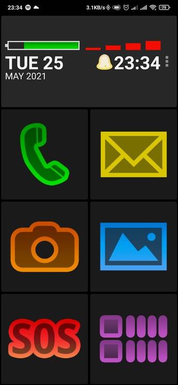 BIG launcher home screen layout
