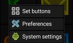 BIG launcher settings menu pop-up