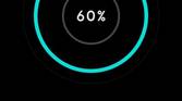 Custom charging screen with a blue circle, black background, and charging indicator in the center
