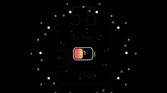 Custom charging screen with small battery icon in the center and black background