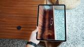 iPad Pro 2021's LIDAR scanner at work, scanning a table.