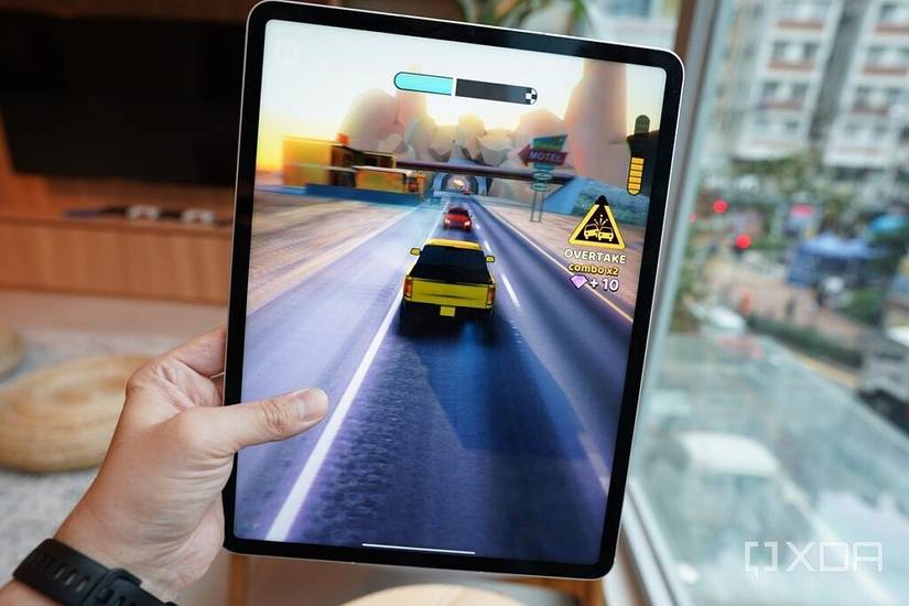 The iPad Pro running the game Rush Hour 3D. 