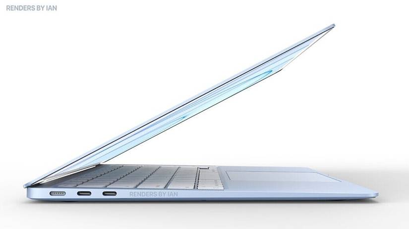 MacBook Air concept showing PC in blue