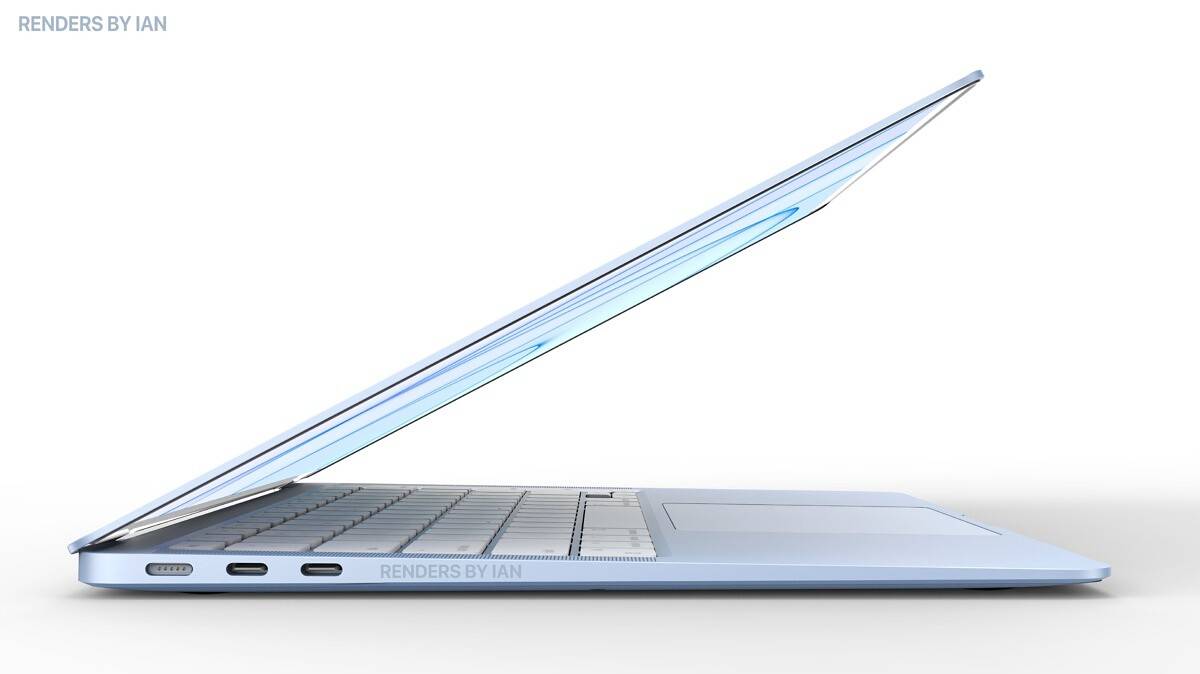 MacBook Air concept showing PC in blue