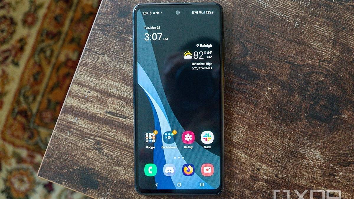 Galaxy A52 5G lying on a table