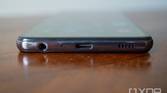 Photo of bottom of the Galaxy A52 5G, showing the USB Type-C port and headphone jack