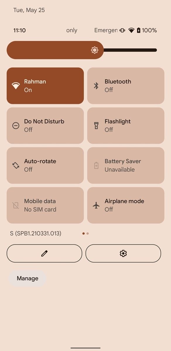 Automatically themed Quick Settings in Android 12