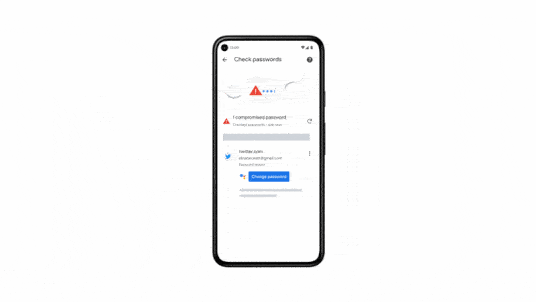 Animation of Google Assistant automatically changing a password
