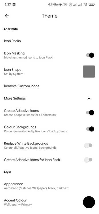 Lawnchair 2 customization options