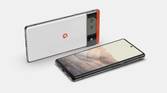 Leaked Pixel 6 render showcasing the phone in horizontal orientation