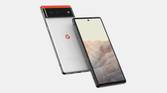 Leaked Pixel 6 render showing the front and back of the phone diagonally