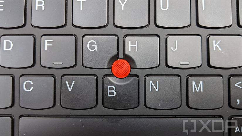 Close up of ThinkPad TrackPoint