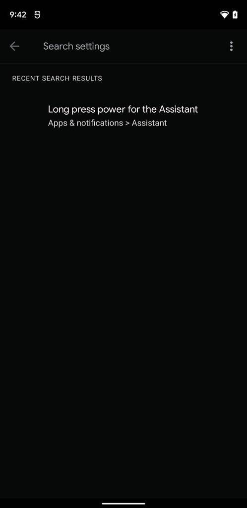 Long press power button for Google Assistant setting on Pixel 3 XL running Android 12
