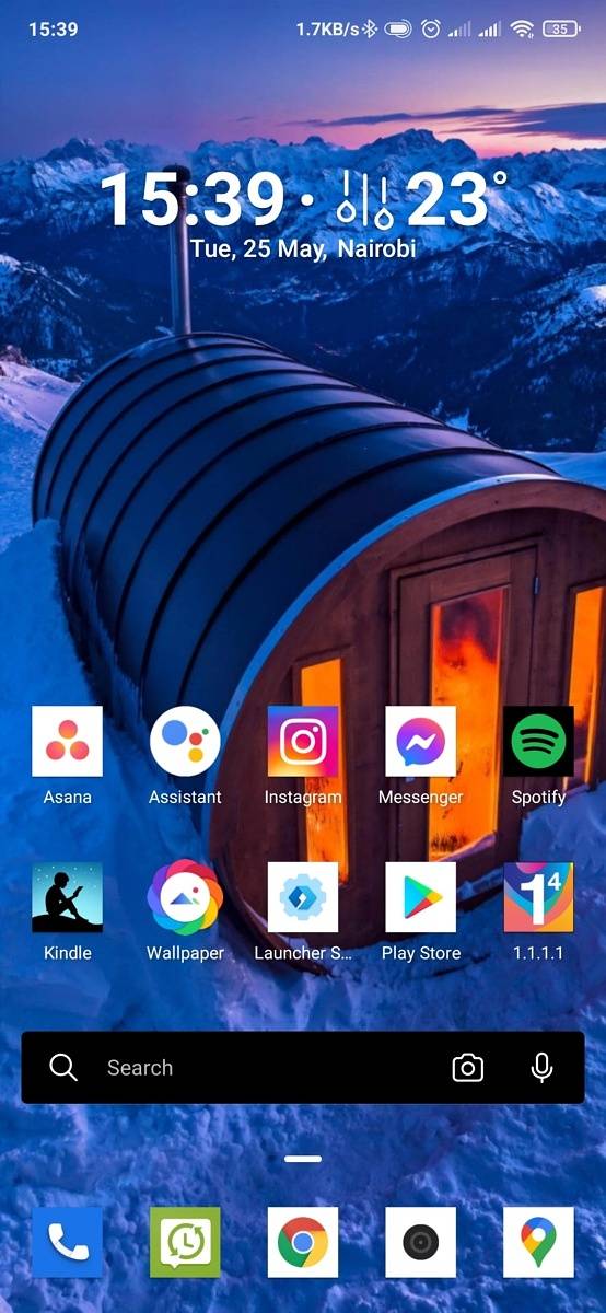 Microsoft launcher home screen layout