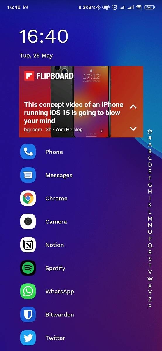 Niagara launcher home screen UI