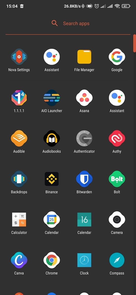 Nova launcher's app drawer