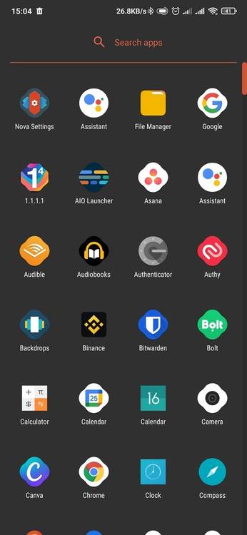 Nova launcher's app drawer