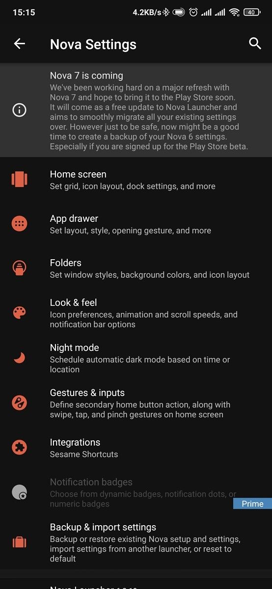 Nova launcher customization options