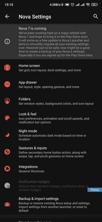 Nova launcher customization options