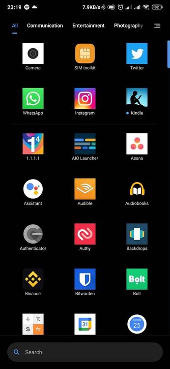 Poco launcher app drawer layout