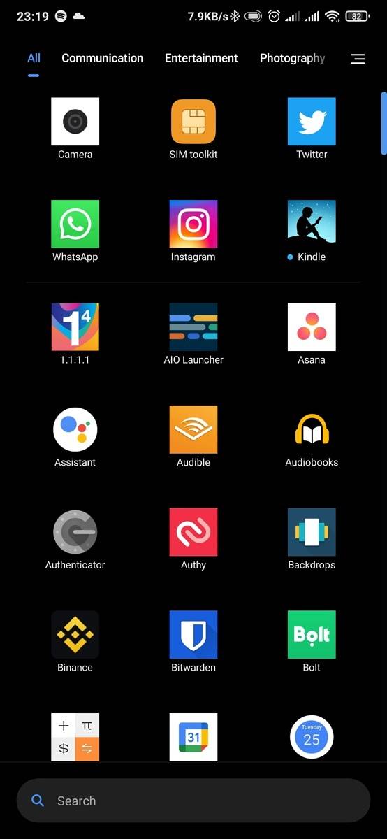 Poco launcher app drawer layout