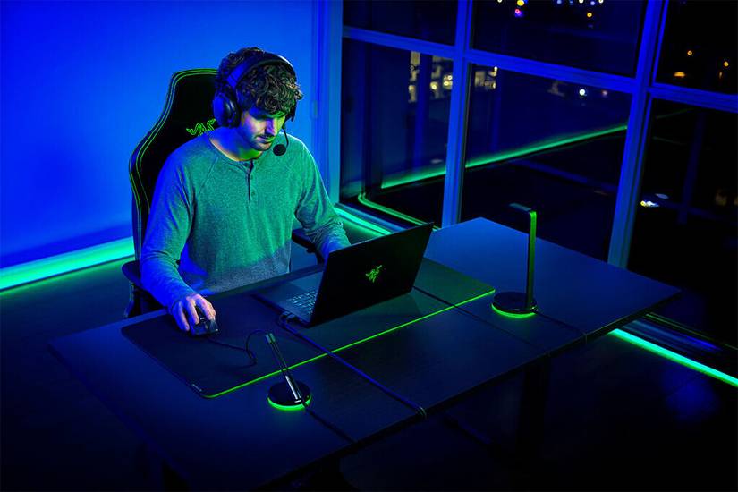 Man gaming on Razer Blade 15 Advanced