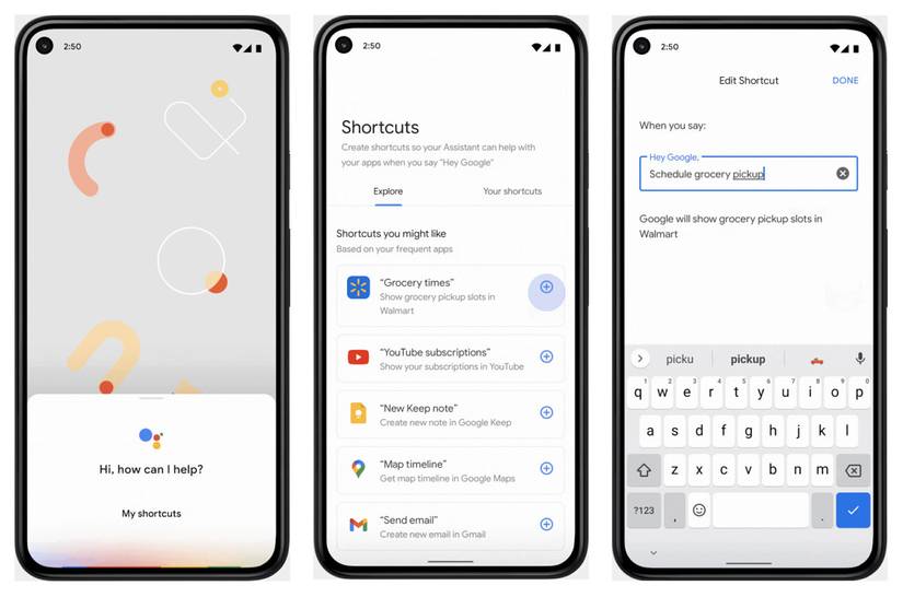 Google Assistant shortcuts