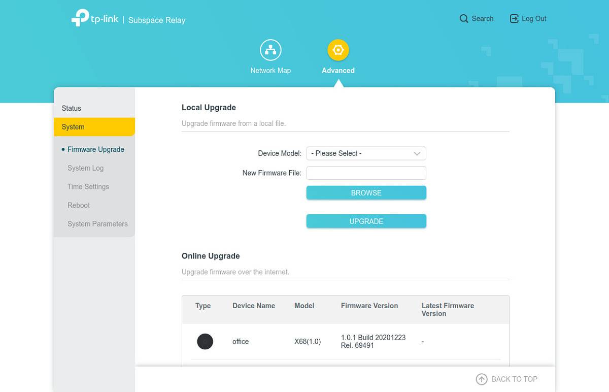 TP-Link web panel