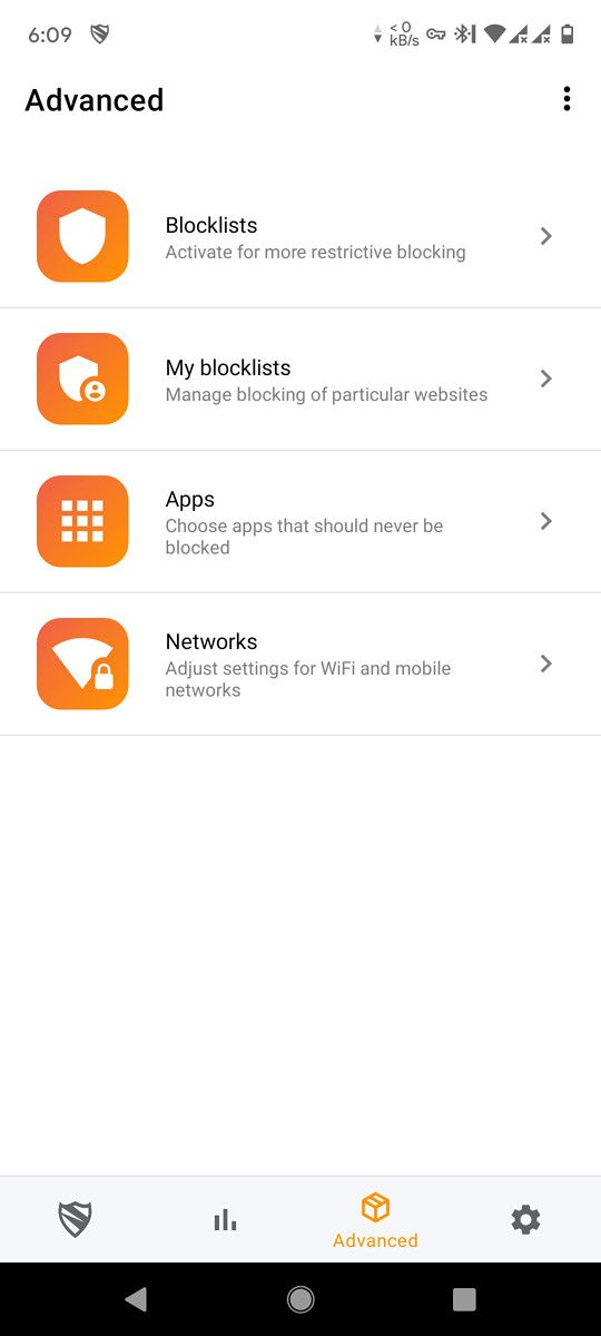Blokada advanced options