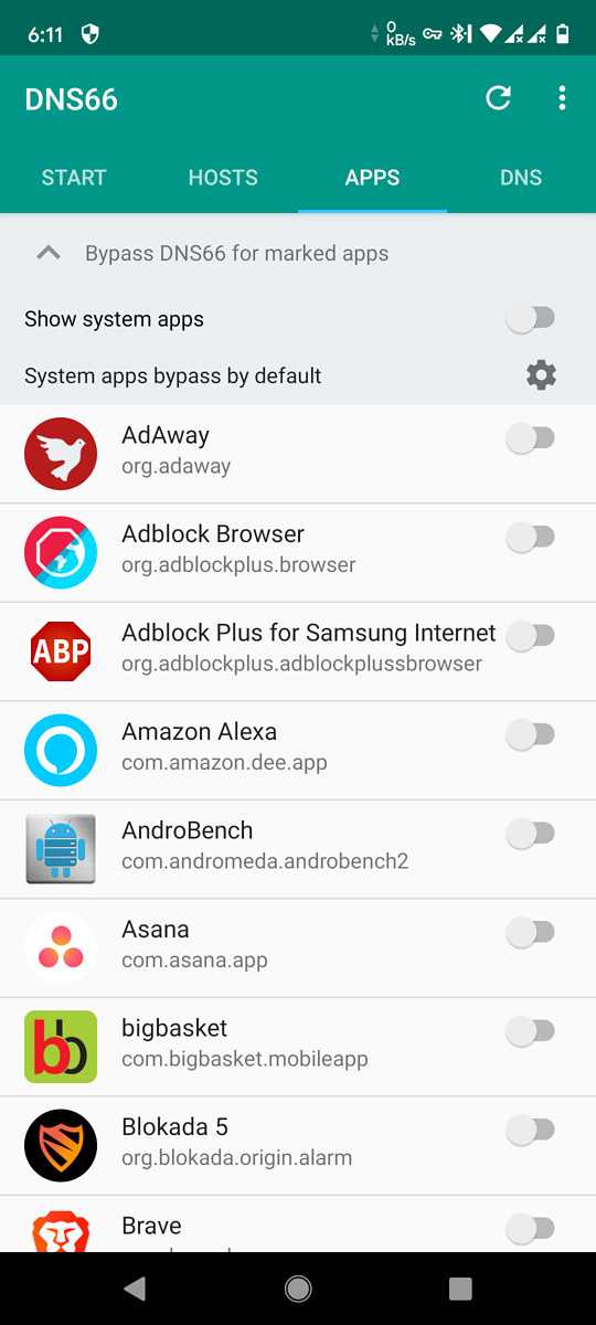 DNS66 app ad blocking