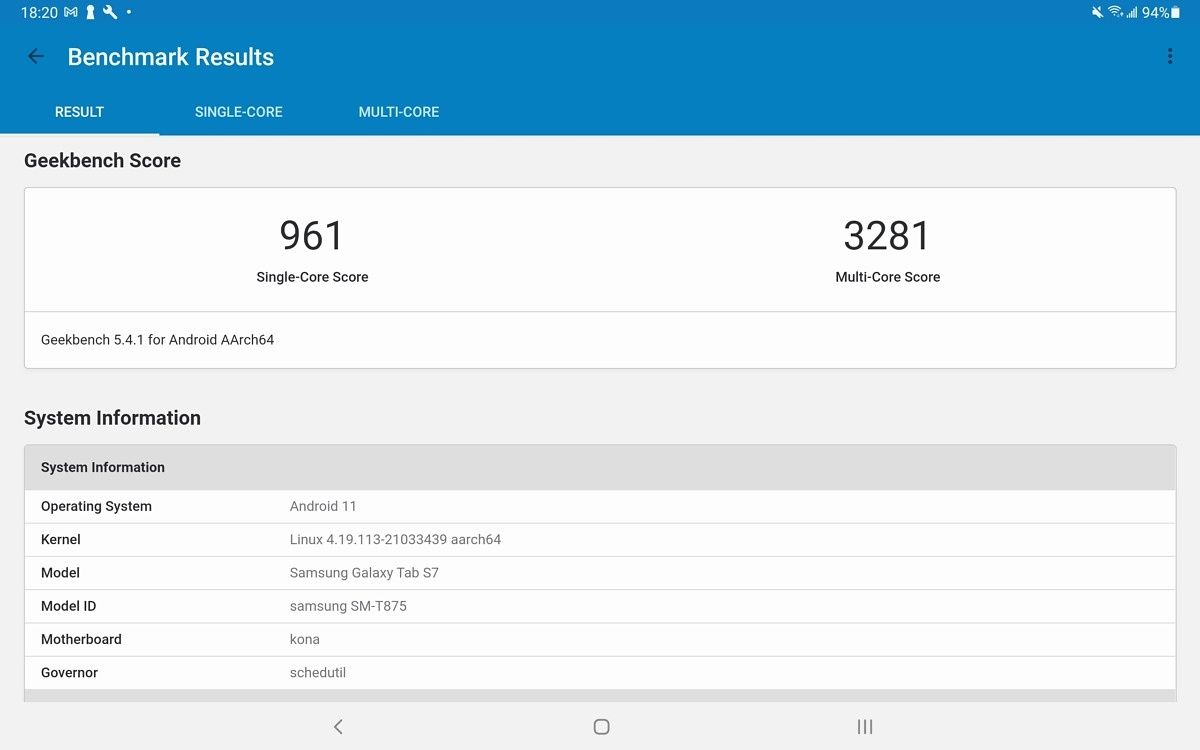 2020 iPad Air Geekbench scores