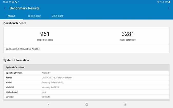 2020 iPad Air Geekbench scores