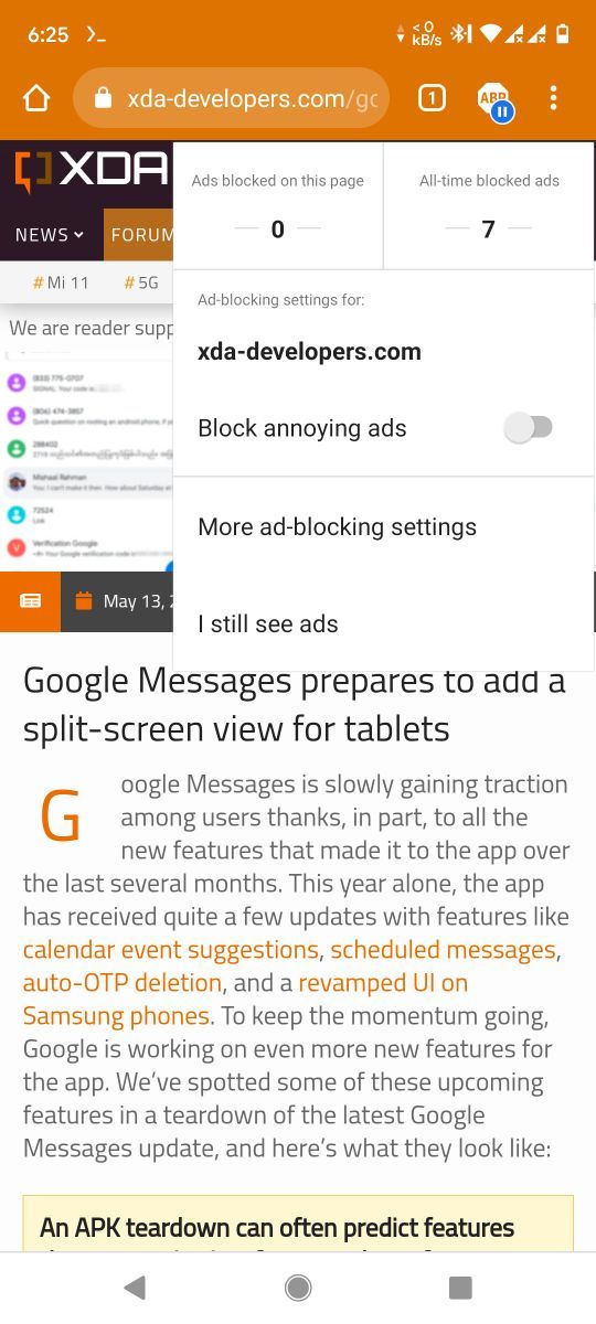 Adblock Browser whitelist