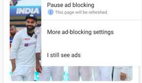 Adblock Browser blocking ad on a website