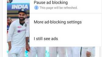 Adblock Browser blocking ad on a website